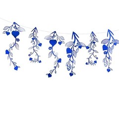 Royal Blue Leaf Vine Garlands Artificial Flower Vine Hanging Leaves Blue Vines