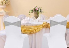 Pack Spandex Chair Sashes Bows Stretch Chair Bands with Buckles 50 Silver Grey
