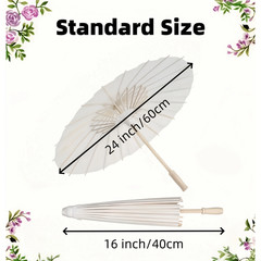 5/10pcs 24/33 Inches Elegant White Wedding Folding Umbrellas & Bridal Parasols