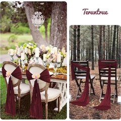 50 Pack Cheesecloth Chair Sashes Rustic Wedding Party Decor Washable Durable New