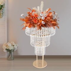 Gold Iron+Acrylic Flower Stand for Wedding Centerpieces Wedding Flower Stand