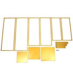 3 Durable Metal Wedding Flower Stands Rectangular Rack Vase Plant Golden Rack