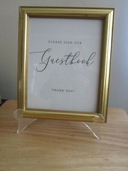 Gold Framed ‘Please Sign Our Guestbook’ Photo Frame 10″ w x 12″ h for Wedding