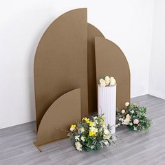 4 Matte TAUPE Fitted Spandex Half Moon Wedding Arch Backdrop STAND COVERS Party