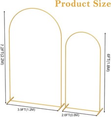 Set of 2 Arch Backdrop Stand Metal Wedding Arch Stand Frame 7.2&6FT Party Decor
