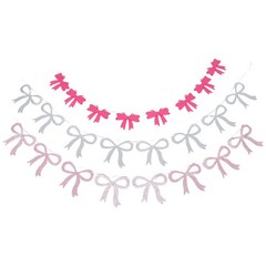 1 Set Felt Bow Garland Banner for Wedding Bridal Shower Mothers Day Decor