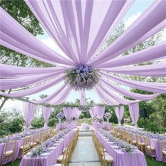White Wedding Dress Ceiling Drapes Roof Canopy Decor Drap Fabric Chiffon Curtain