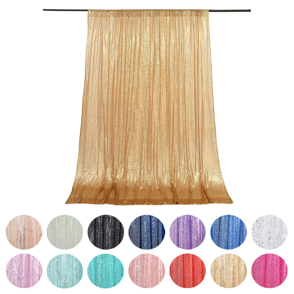 8 ft x 8 ft Sequined Backdrop Curtain Photobooth Wedding Party Event Decorations