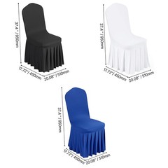 Uimoso 30PCS Stretch Spandex Chair Covers in White, Black, Blue for Events