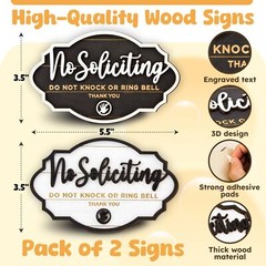 Funny No Soliciting Sign For House Door – 2 Pack Small No Soliciting Sign For…