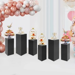 6pcs Metal Cuboid Stands DISPLAY BOXES Pedestal Modern Columns Party Event