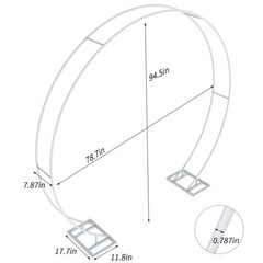 7.8 Ft Round Metal Arch Garden Arbor for Wedding Garden Outdoor Party Decoration
