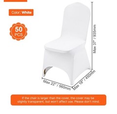 Stretch Spandex Wedding Party Arched Front Chair Covers White (50pcs)