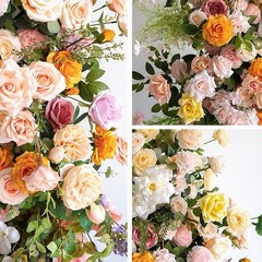 Multicolor Floral Arch Flower Wall 210cm x 80cm Customizable Wedding Decoration