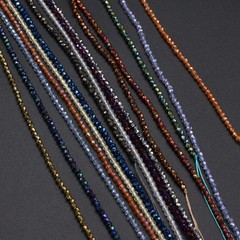 10 Strands Artificial Color Plating Faceted Beads Synthetic Colorful Crystal …