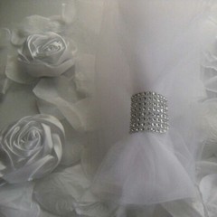 1.55″ 10FT 8rows Silver Diamond Sparkle Rhinestone Wrap Ribbon Wedding Decor