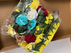 Multicolor Foam Roses with Wire Stems – DIY Craft & Wedding Decor (See Photos fo