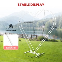 Metal Heart Shaped Wedding Arch Backdrop Stand White for Wedding Ceremony Decor