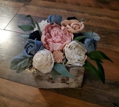 16PC Pink Dusty Blue Centerpiece Set Artificial Navy Sola Wood Wedding Flowers