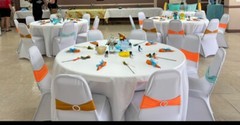 20 Lot Turquoise TEAL Spandex CHAIR Sash SILVER BUCKLE Belt WEDDING PARTY SHOWER
