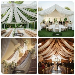 Party Village 4 Panels 5ftx30ft Ivory Ceiling 60″W x 360″L (Pack of 4),