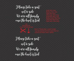 Wedding Sign Decal Sticker – “Please Take A Seat” Ceremony Quote
