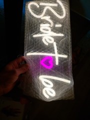 Bride To Be White Pink LED Neon USB Hanging Sign Bridal Shower Bachelorette NEW