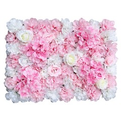 6 Pcs Artificial Silk Flower Wall Panel Rose Floral Wedding Party Backdrop Decor