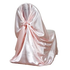 6 Blush SATIN UNIVERSAL CHAIR COVER for Wedding Banquet Reception Decorations