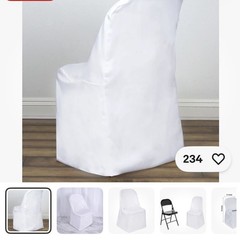 Polyester Spandex White Wedding Chair Covers For Folding Chairs- 10 Piece