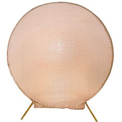 7.5 ft BLUSH Metallic Sequin Round Backdrop STAND COVER Party Events Decorations