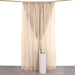 NUDE 10 ft x 10 ft Polyester Sheer Chiffon Dual Layer CURTAIN Rod Pockets Party