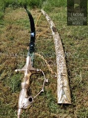 PERSONALISED BRASS NAKSHI SWORD , INDIAN TRADITIONAL SWORD WITH CHANGEABLE HILTS