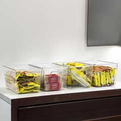 10 PACK Clear Storage Bins Clear Storage Containers for Kitchen Pantry Organi…