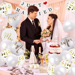 Just Married Decorations Wedding Decor Kit, Mr & Mrs Decorations Wedding Balloons Just…