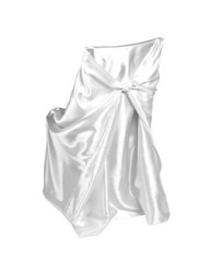 10 Satin Universal Fit Self Tie Bow Chair Cover Wedding Banquet Folding White