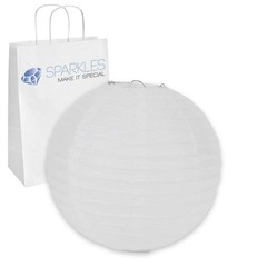 12 pcs 8″ inch Chinese Paper Lantern – White – Wedding Party Event Decoratio ds