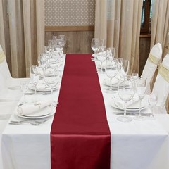 4 Pack Satin Table Runner 12 x 108 Inch Long Bright Silk and Smooth Fabric
