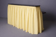 Bar Skirt 8′ long, 42″ tall Light yellow Polyester