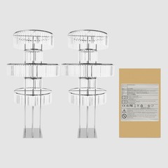 Elegant Wedding Crystal Flower/Cake Pedestal Stands, 61″ (2-Pack) – Party Decor