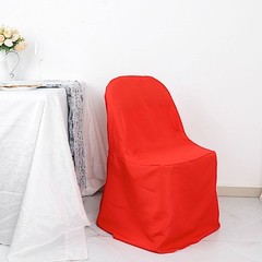 10 Red Polyester FOLDING CHAIR COVERS Wedding Banquet Reception Decorations