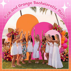 3 Set Orange Rose Red Pink Party Arch Backdrop Cover 7.2Ft, 6.6Ft, 6Ft Spandex F