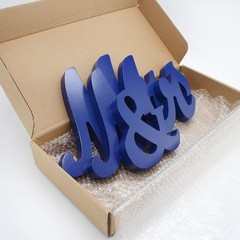 Navy Blue Mr & Mrs Sign Wedding Table Large Wooden Letters Wedding Decoration