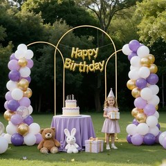 Uimoso Metal Arch Backdrop Stand 7.2/6.6/6 ft 3 PCS for Weddings and Events