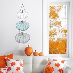 Fall Door Decor White Blue Pumpkin Wall Decor Wooden Front Door Hanger Sign f…