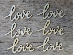 25 Cursive love wood letter word embellishment Wedding Decor craft supply wooden