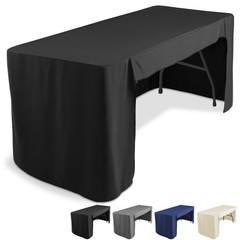 6′ Fitted Tablecloth Cover with Open Back for Trade Show/Banquet/DJ Table