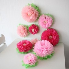 Pink Paper Flower Wedding Centerpiece Birthday Party Backdrop Nursery Room Wa…