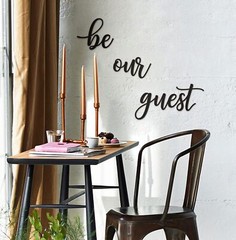 Vivegate Be Our Guest Sign Metal Wall Art Decor – 43″X10″ Black Ideas Be Our …
