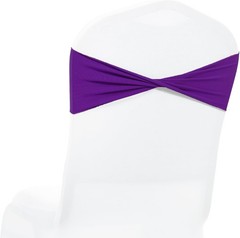 MDS Pack of 10 Spandex Chair Sashes Bows Elastic Stretch Dining Chair Bands Ties